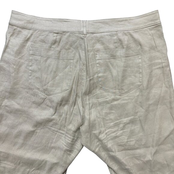 NEW NYDJ Cropped Utility Pants in Stretch Linen in Feather Tan SZ 16W - Picture 7 of 13